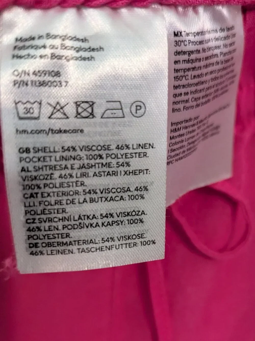 H&M Pink Linen pants